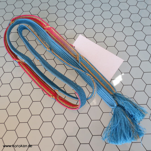 blau - pink - gold Obijime, geflochten