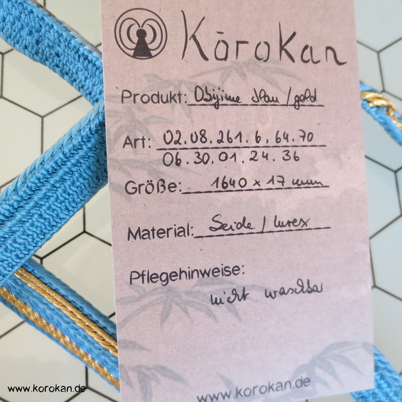 blau - pink - gold Obijime, geflochten