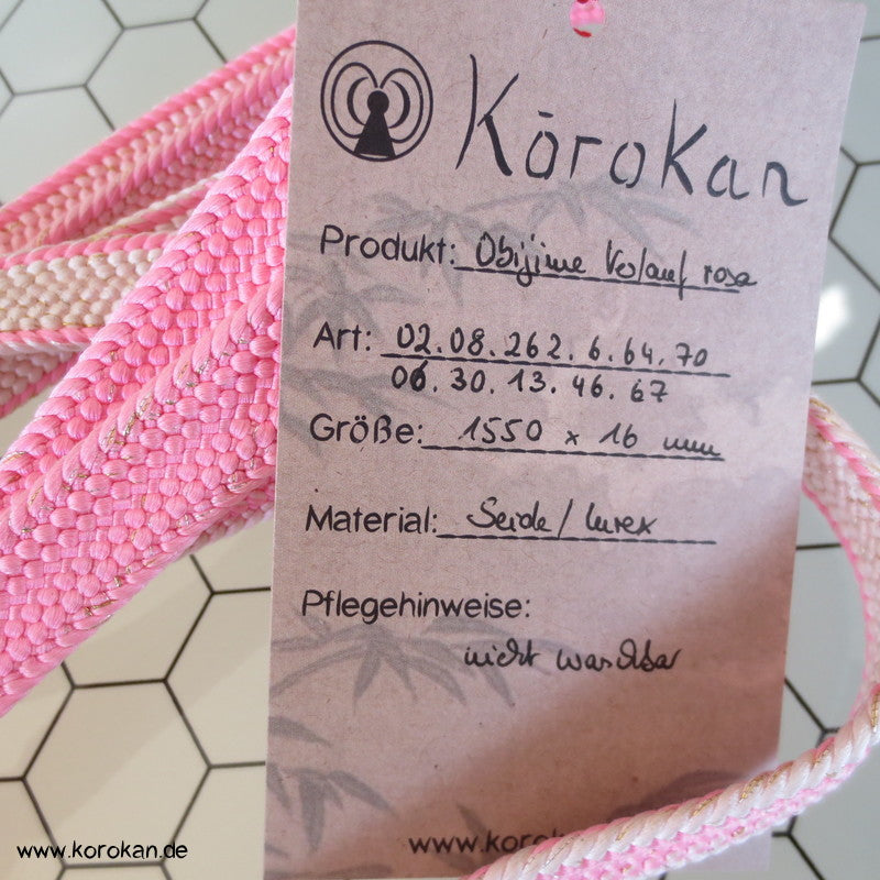 rosa Verlauf Obijime, geflochten