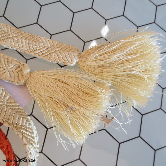 hellgelb - kupfer Verlauf Obijime, geflochten