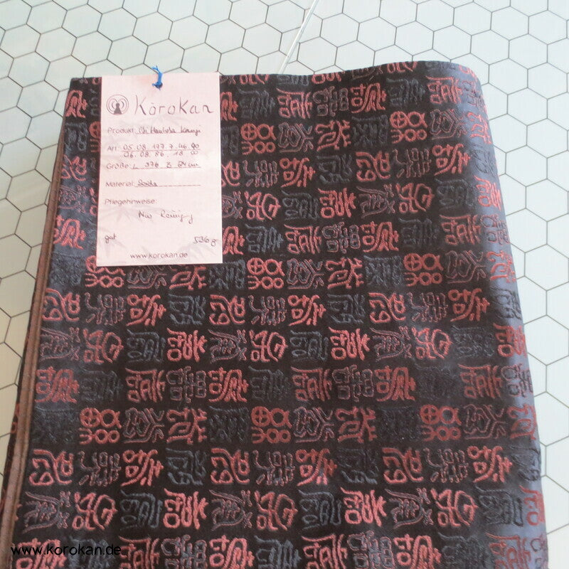 alte Kanji dunkelbraun schwarzer Hanhaba Obi