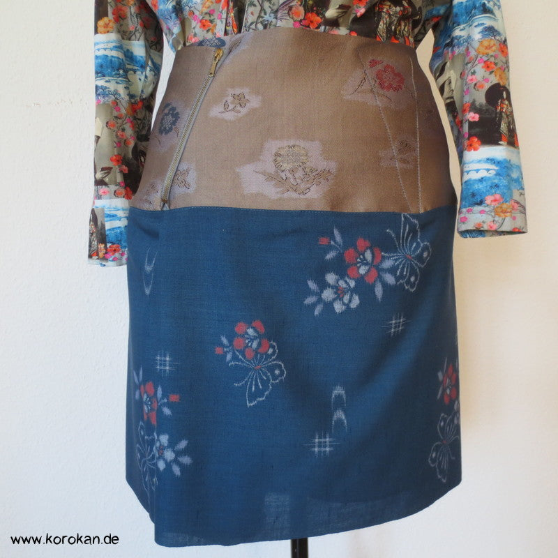 Bauchweg Schmetterling Druck Kasuri Kimono Wolle fittet skirt