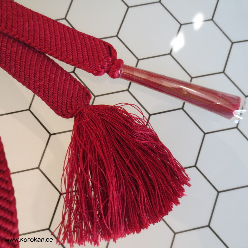 Diagonal weinrot Verlauf Obijime, geflochten