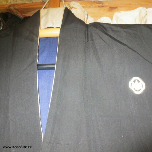 Baumwolle Montsuki formeller Männer Kimono schwarz
