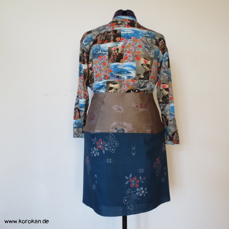 Bauchweg Schmetterling Druck Kasuri Kimono Wolle fittet skirt