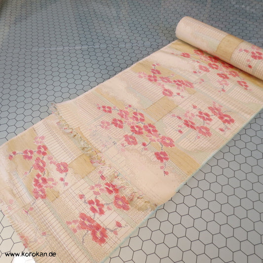 Kirschzweige Kasuri Tsumugi Kimono Seide