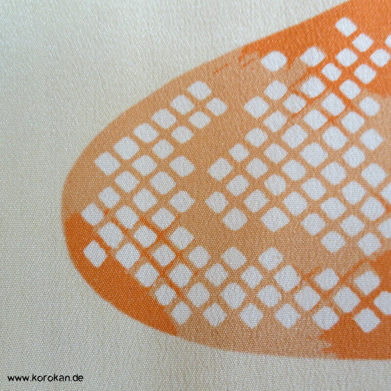 Kanoko Dot Fluss und Blüten Juban Seiden Kimono - antik