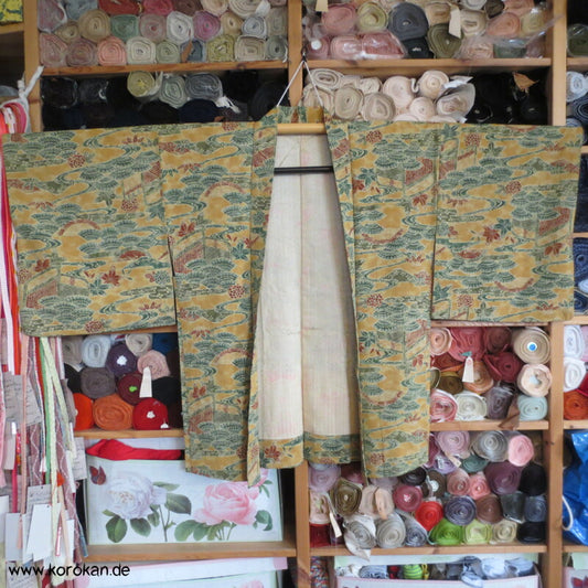 japanische Motive Tsumugi Seiden Haori Kimono Jacke