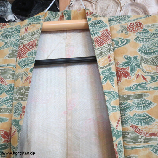 japanische Motive Tsumugi Seiden Haori Kimono Jacke