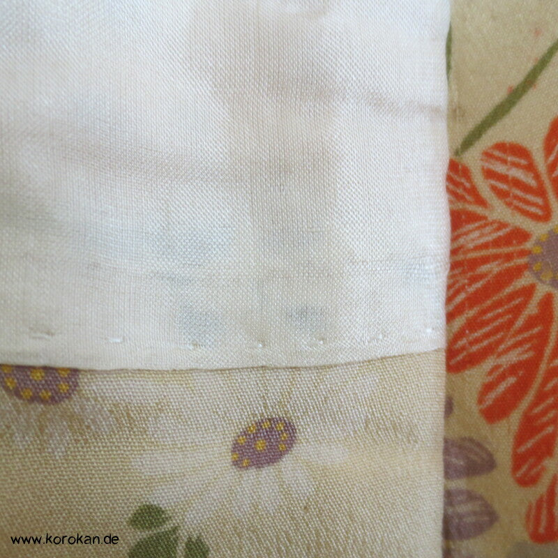 Kanoko Dot Fluss und Blüten Juban Seiden Kimono - antik
