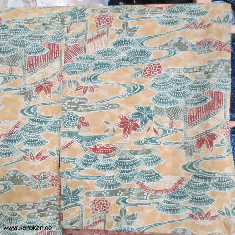 japanische Motive Tsumugi Seiden Haori Kimono Jacke