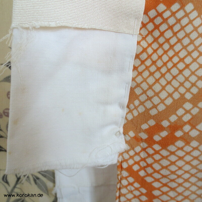 Kanoko Dot Fluss und Blüten Juban Seiden Kimono - antik