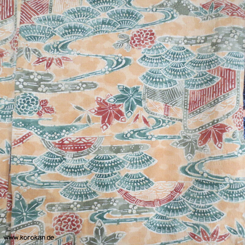 japanische Motive Tsumugi Seiden Haori Kimono Jacke