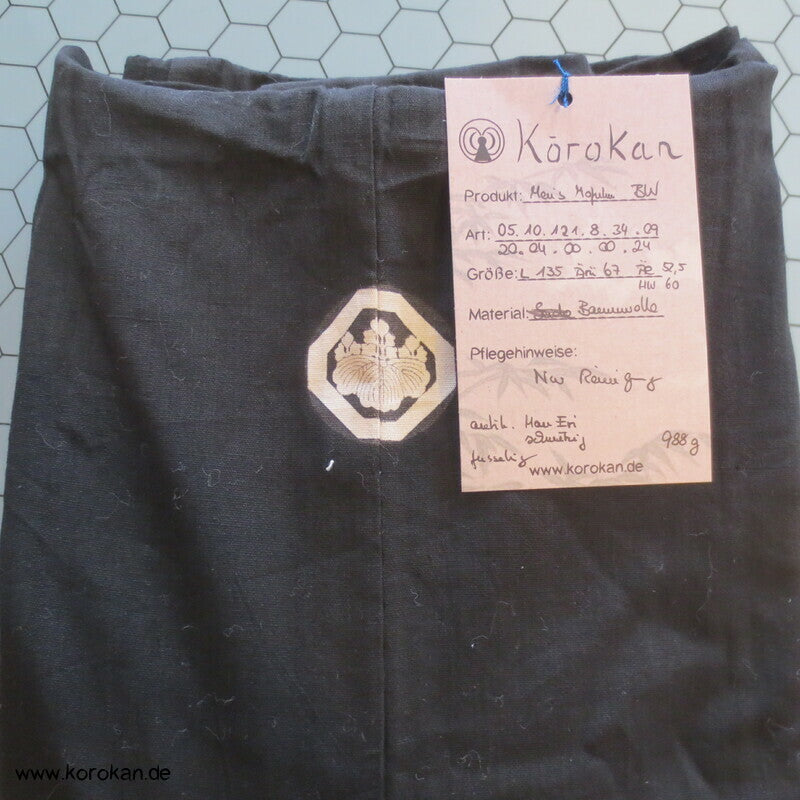 Baumwolle Montsuki formeller Männer Kimono schwarz