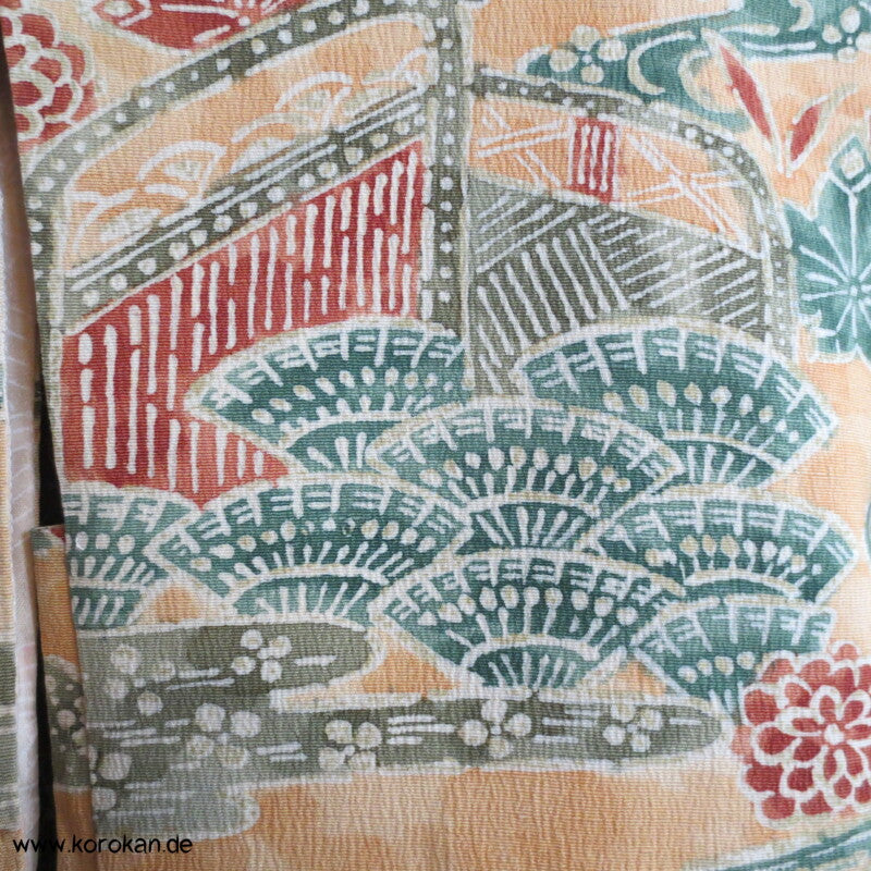 japanische Motive Tsumugi Seiden Haori Kimono Jacke