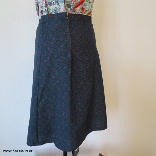 Asanoha Druck Kasuri Wolle 8 Bahnen Rock