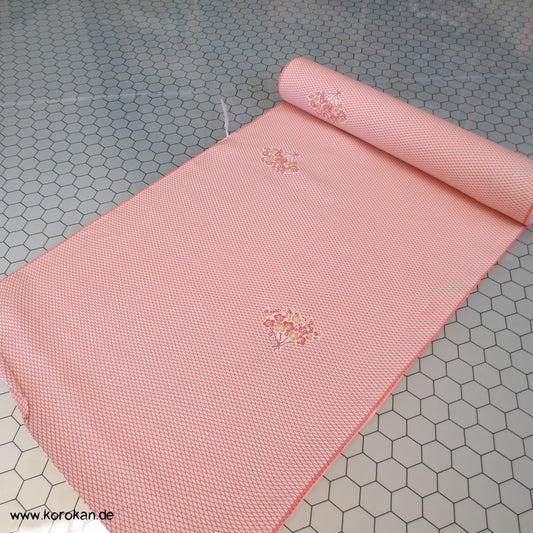 Netzmuster mit Blumenkörben Japan Kimono Seide (Honan)