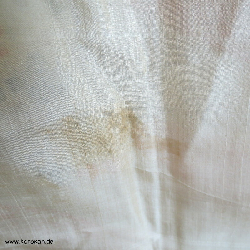 Kanoko Dot Fluss und Blüten Juban Seiden Kimono - antik