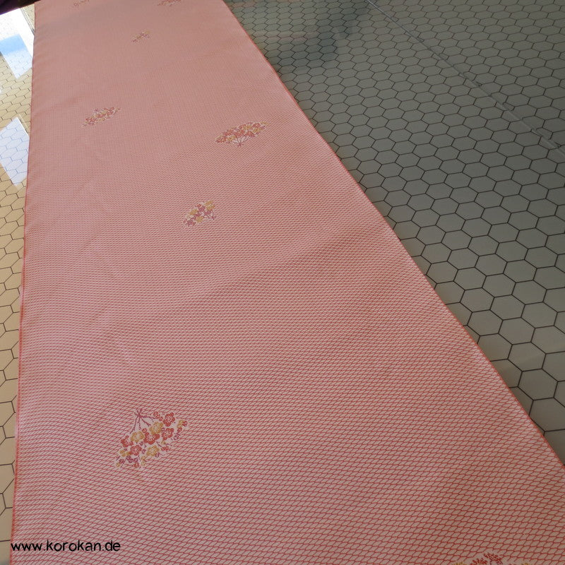 Netzmuster mit Blumenkörben Japan Kimono Seide (Honan)