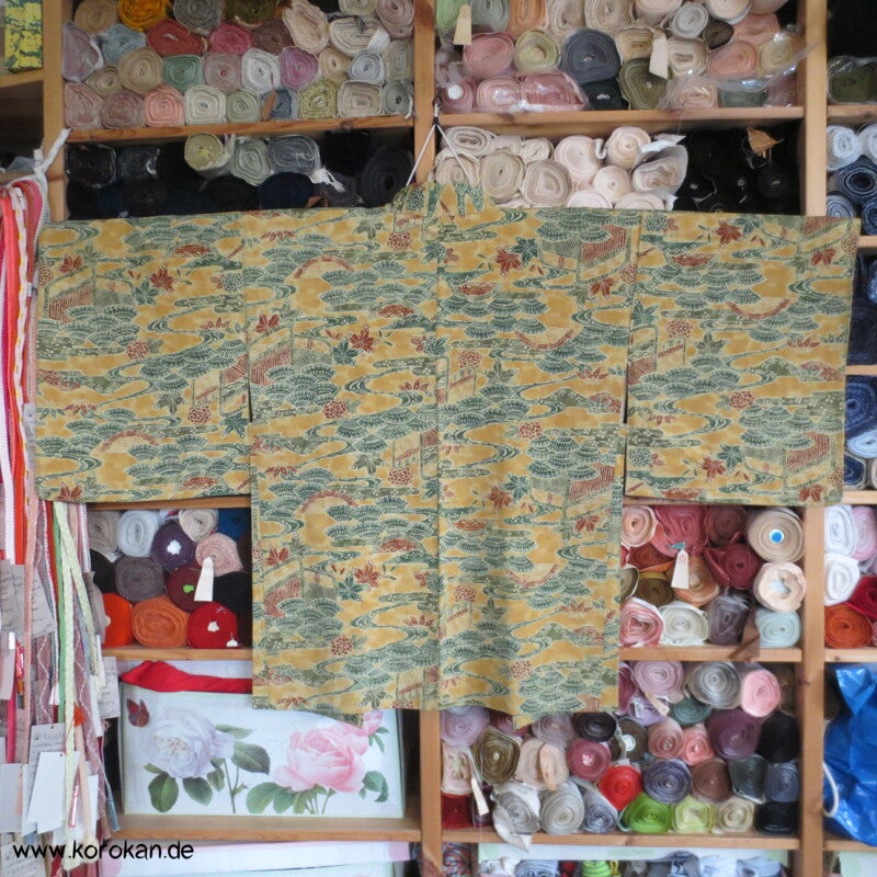 japanische Motive Tsumugi Seiden Haori Kimono Jacke