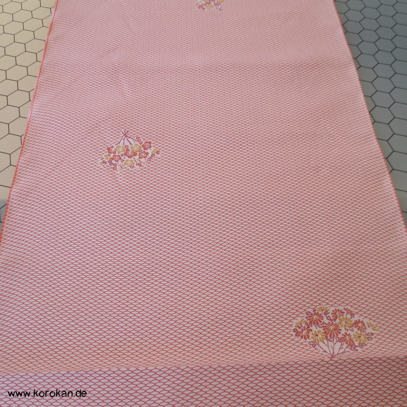 Netzmuster mit Blumenkörben Japan Kimono Seide (Honan)