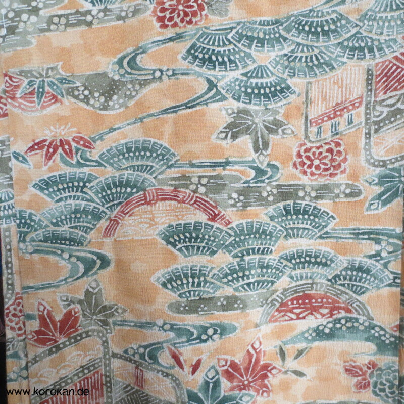 japanische Motive Tsumugi Seiden Haori Kimono Jacke
