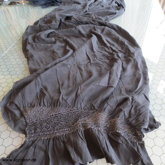 japanischen Shibori Muster Heko Obi - Chirimen Crepe