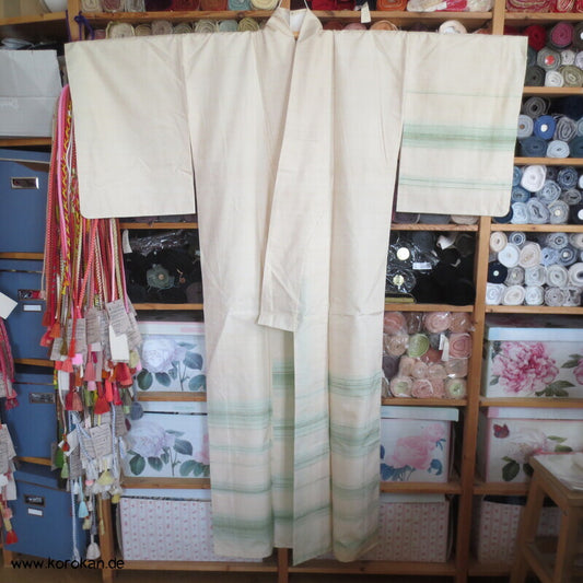 handgewebter Tsumugi Seiden Tsukesage Kimono Frühlingsanfang