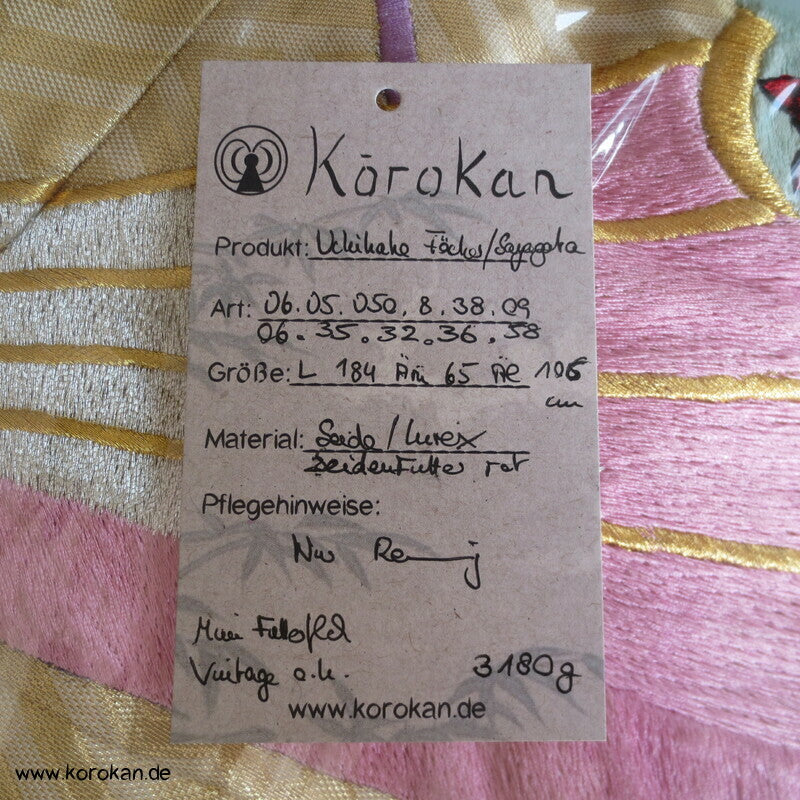 prächtige Stickerei Fächer und Blüten Uchikake - Hochzeitsmantel