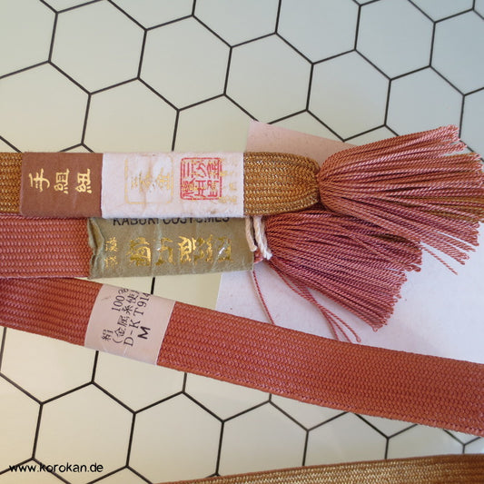 altrosa, gold Obijime, geflochten, flach