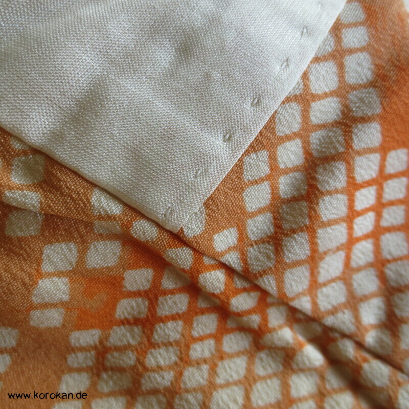 Kanoko Dot Fluss und Blüten Juban Seiden Kimono - antik