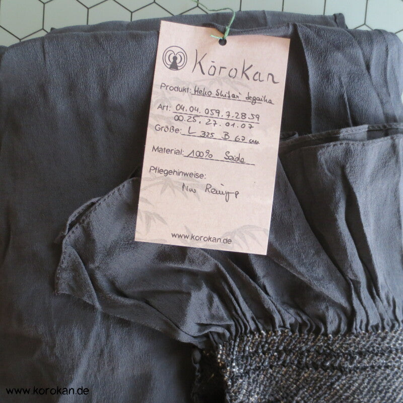 japanischen Shibori Muster Heko Obi - Chirimen Crepe