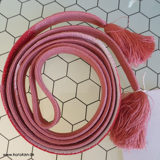 rosa Verlauf Obijime, geflochten, flach
