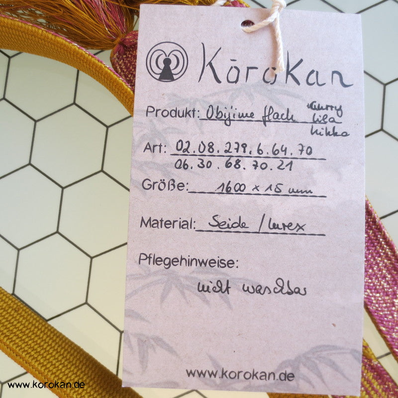 curry, lila, Kikko Obijime, geflochten, flach