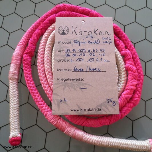 pink - weiße Farbverlauf Kordel Obijime, ohne Troddeln