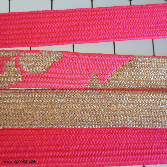 azalee weiß gold Obijime, geflochten, flach