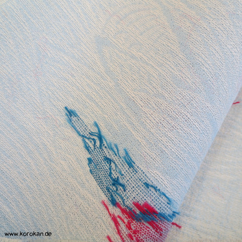 Wellenwolken Jacquard Decoupé Kimono - Wollstoff Tanmono