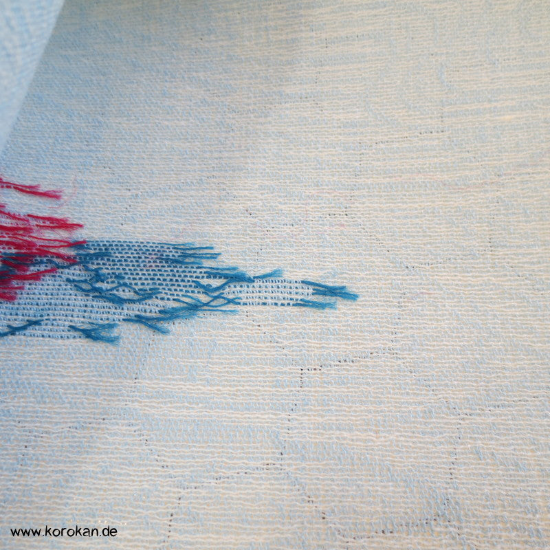 Wellenwolken Jacquard Decoupé Kimono - Wollstoff Tanmono