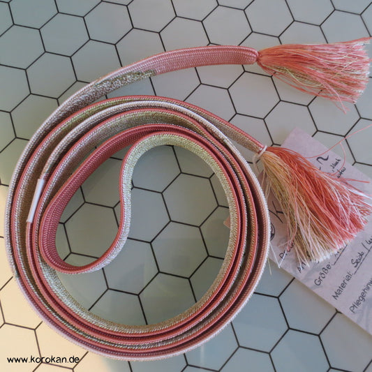 Wolke blush, gold, natur Obijime, geflochten