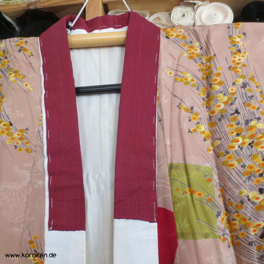 bunte Zweige Seide Juban Seidendamast Unterkimono, Bindebänder