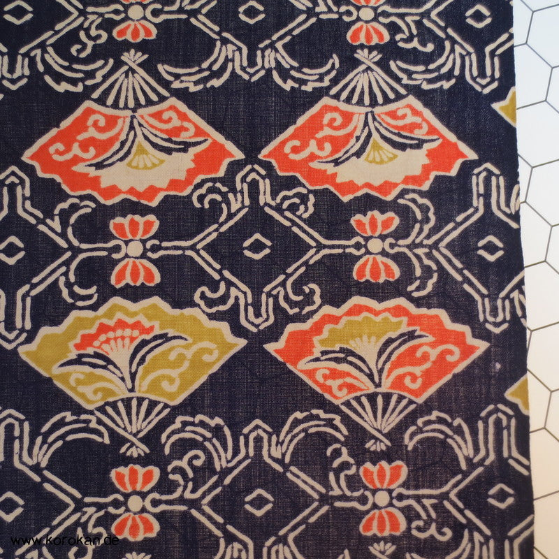 Fächerdruck bunt Kimono Wolle