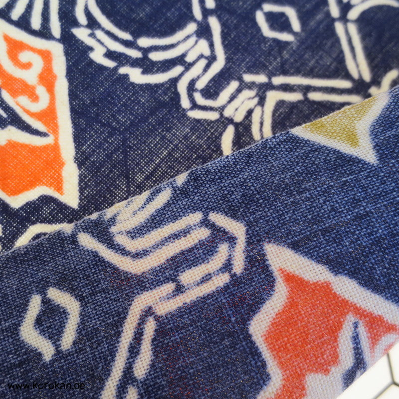 Fächerdruck bunt Kimono Wolle