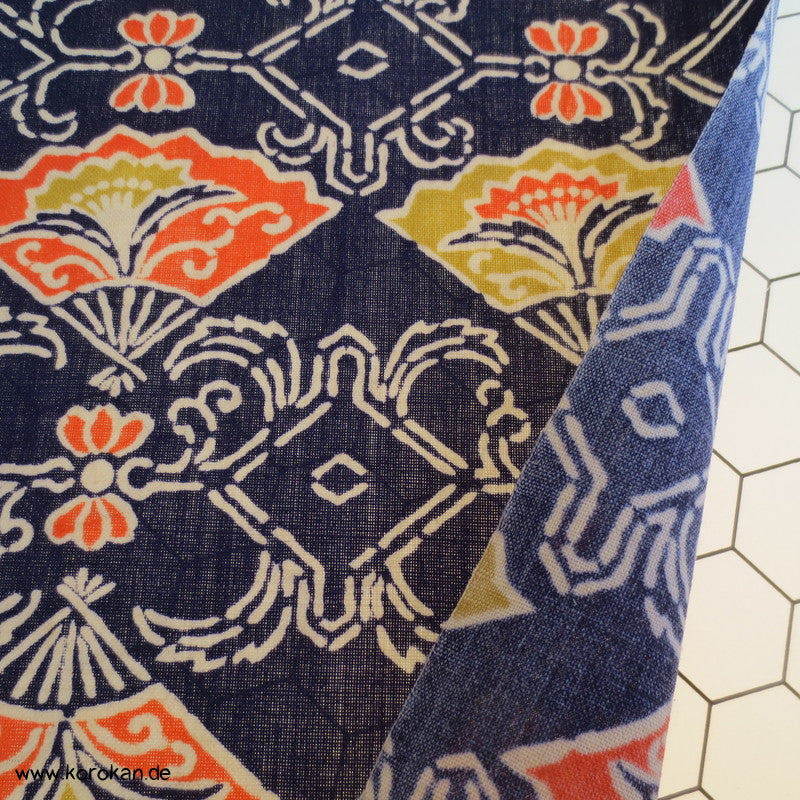 Fächerdruck bunt Kimono Wolle