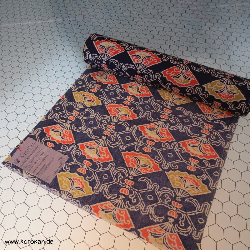 Fächerdruck bunt Kimono Wolle