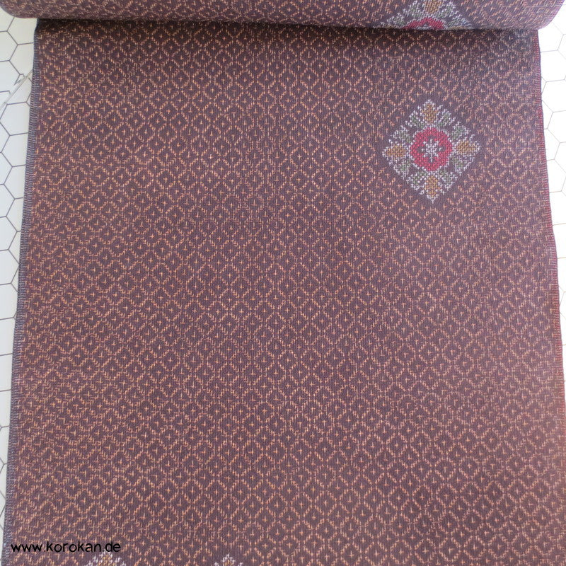 Rauten Kasuri Tsumugi Kimono Crepe Seide