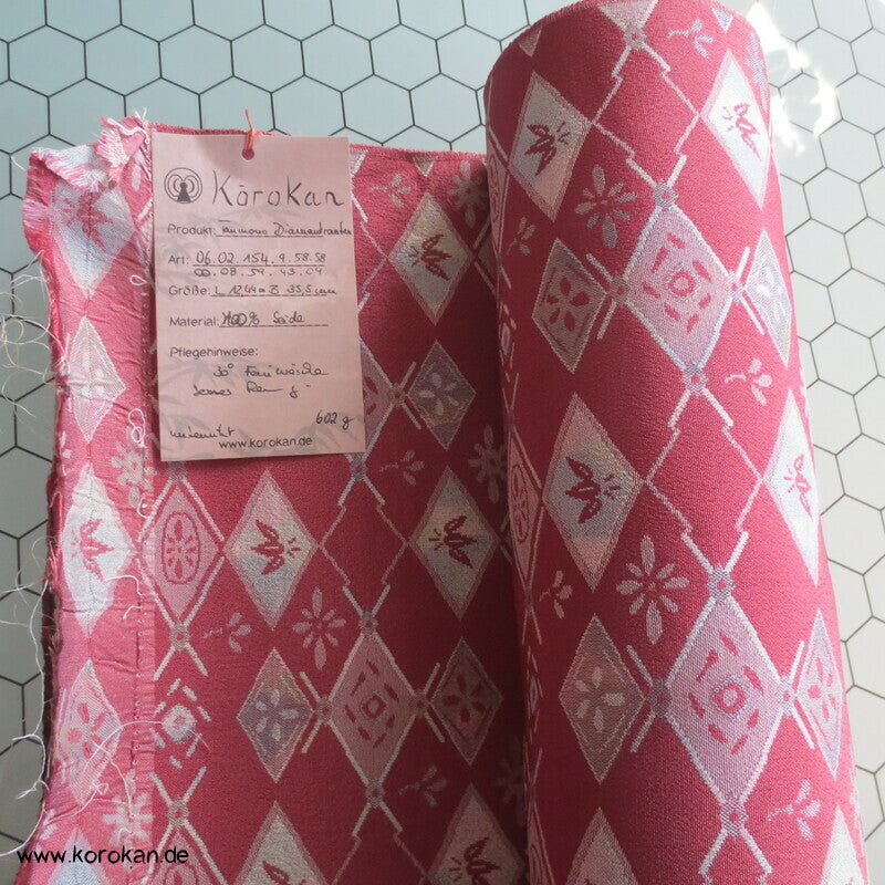 Diamantrauten, Bambus, Blüten Kimono Seiden Jacquard