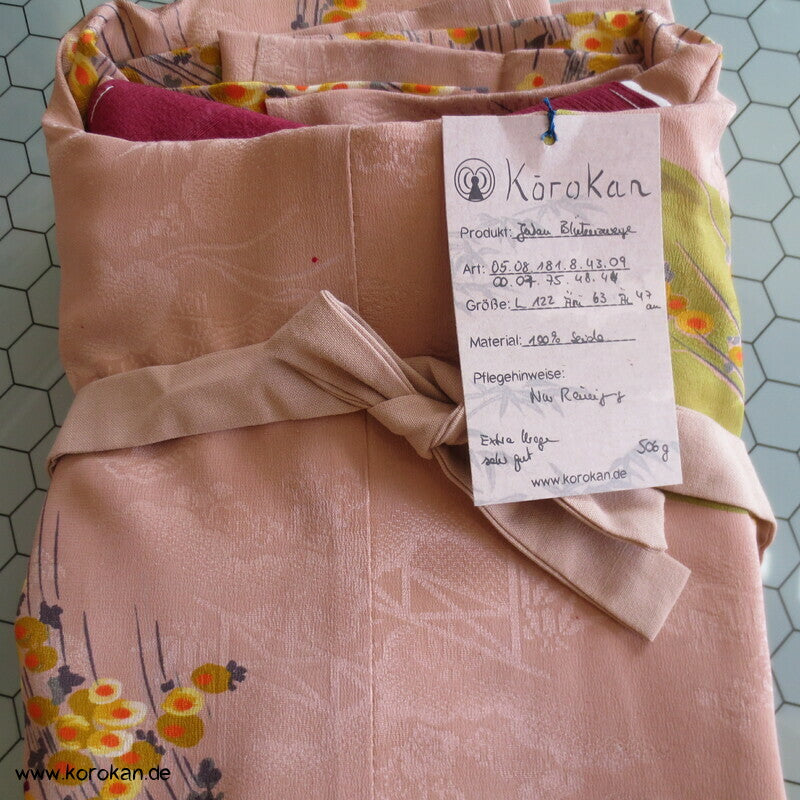 bunte Zweige Seide Juban Seidendamast Unterkimono, Bindebänder