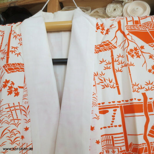 Häusermuster Seidencrepe Juban Unterkimono