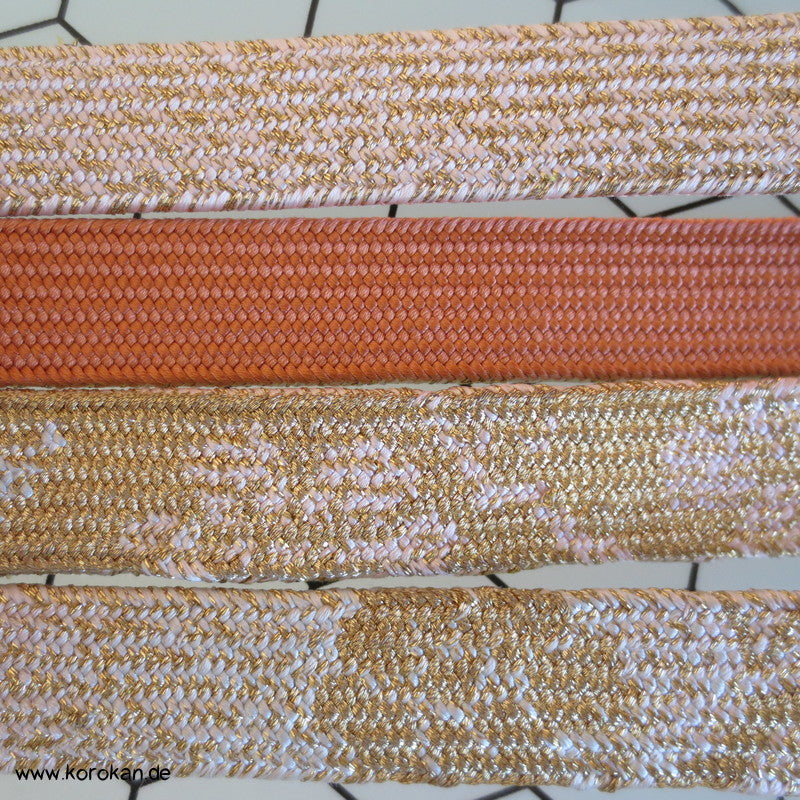 gold, silber, kupfer Obijime, geflochten, flach