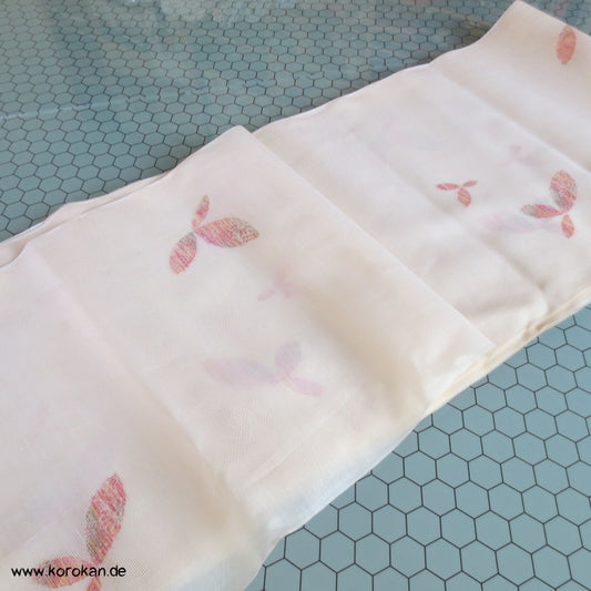 Woll Jacquard Decoupé Blätter in hell Kimono Sommer Stoff